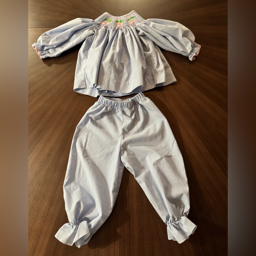 Blue and White Gingham Set, 18 months